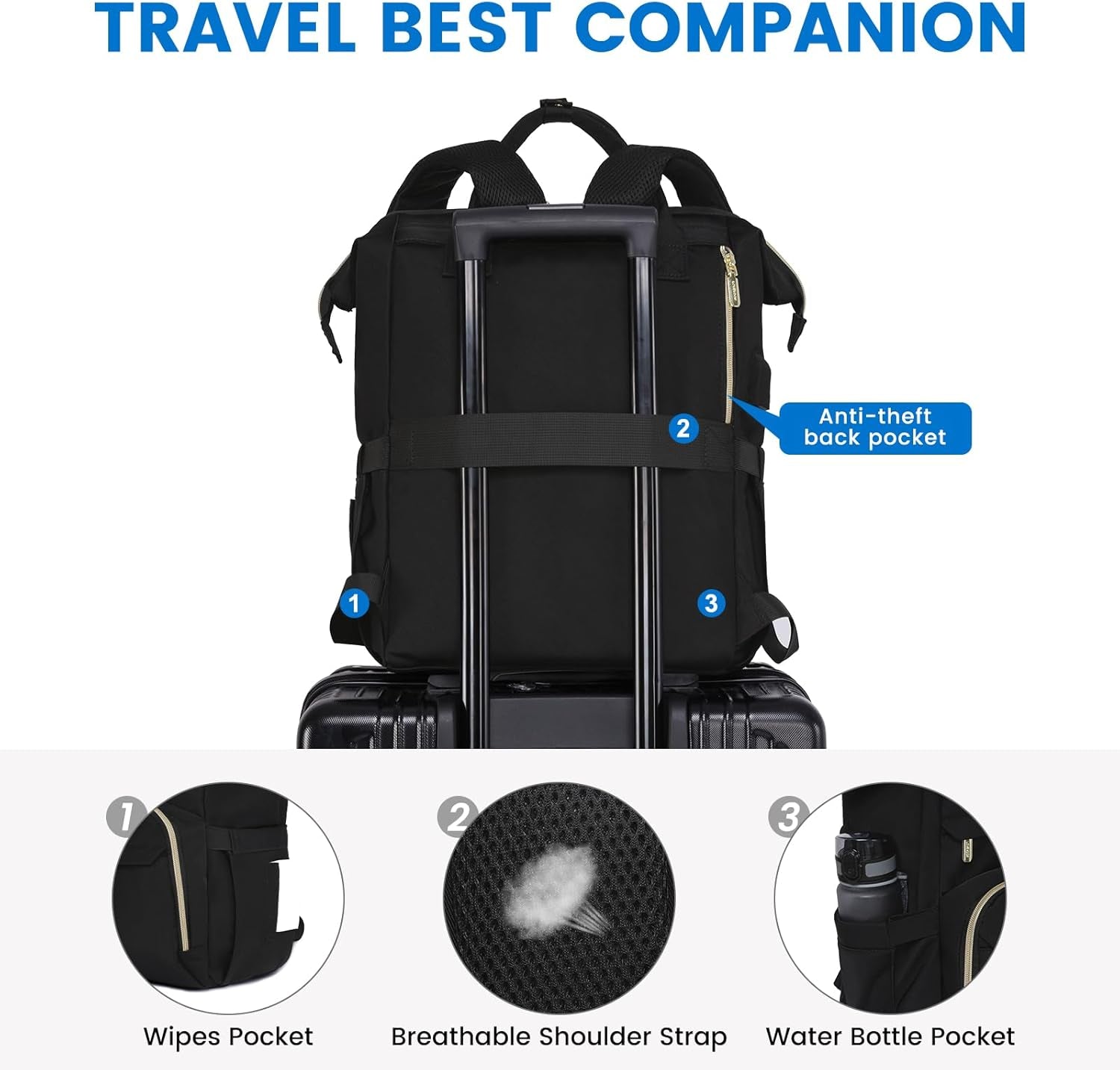 15.6-Inch Women'S Multi-Functional Waterproof Laptop Backpack for Teachers, Nurses, Travel, Commuting