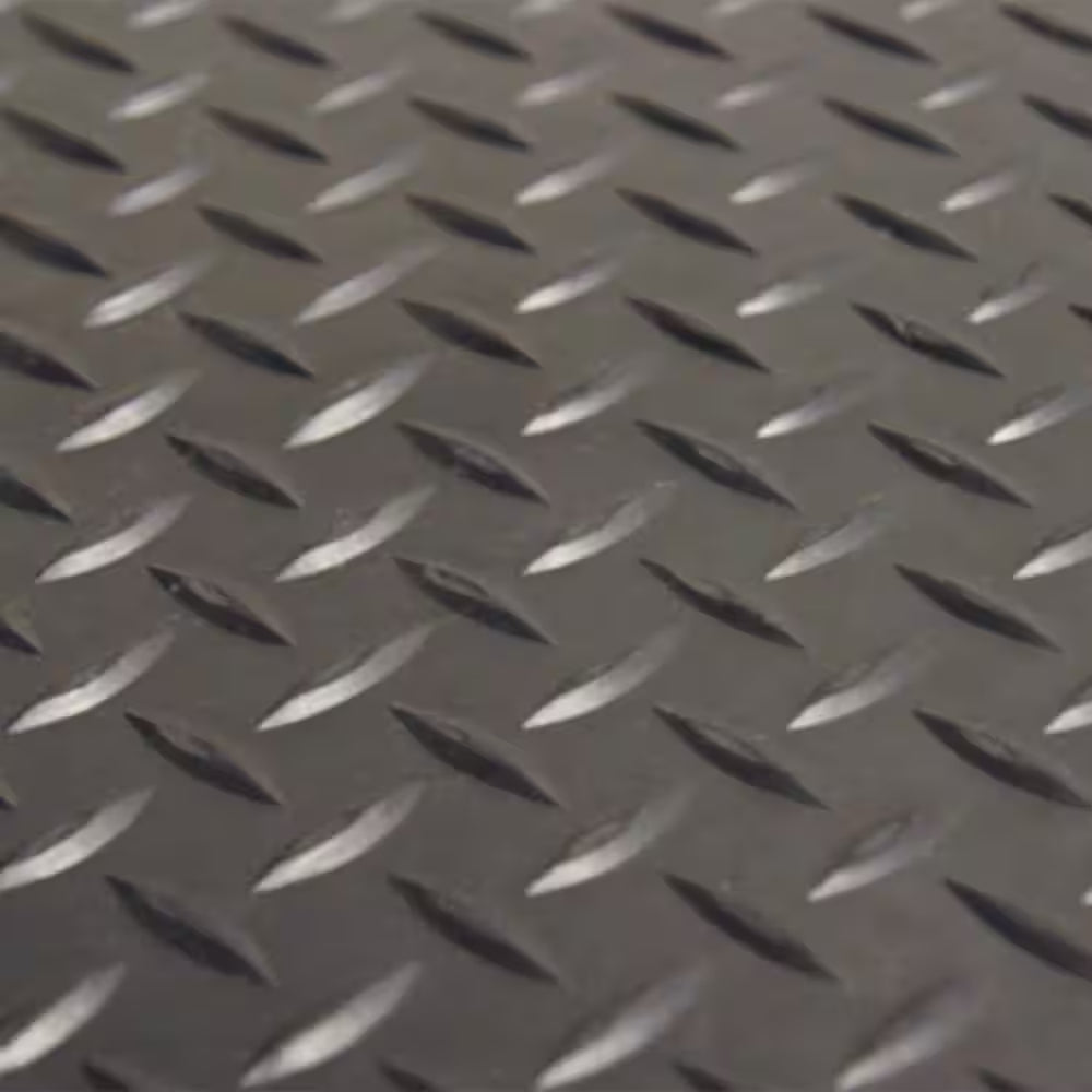 Diamond Plate 4 Ft. X 10 Ft. Black Rubber Flooring (40 Sq. Ft.)