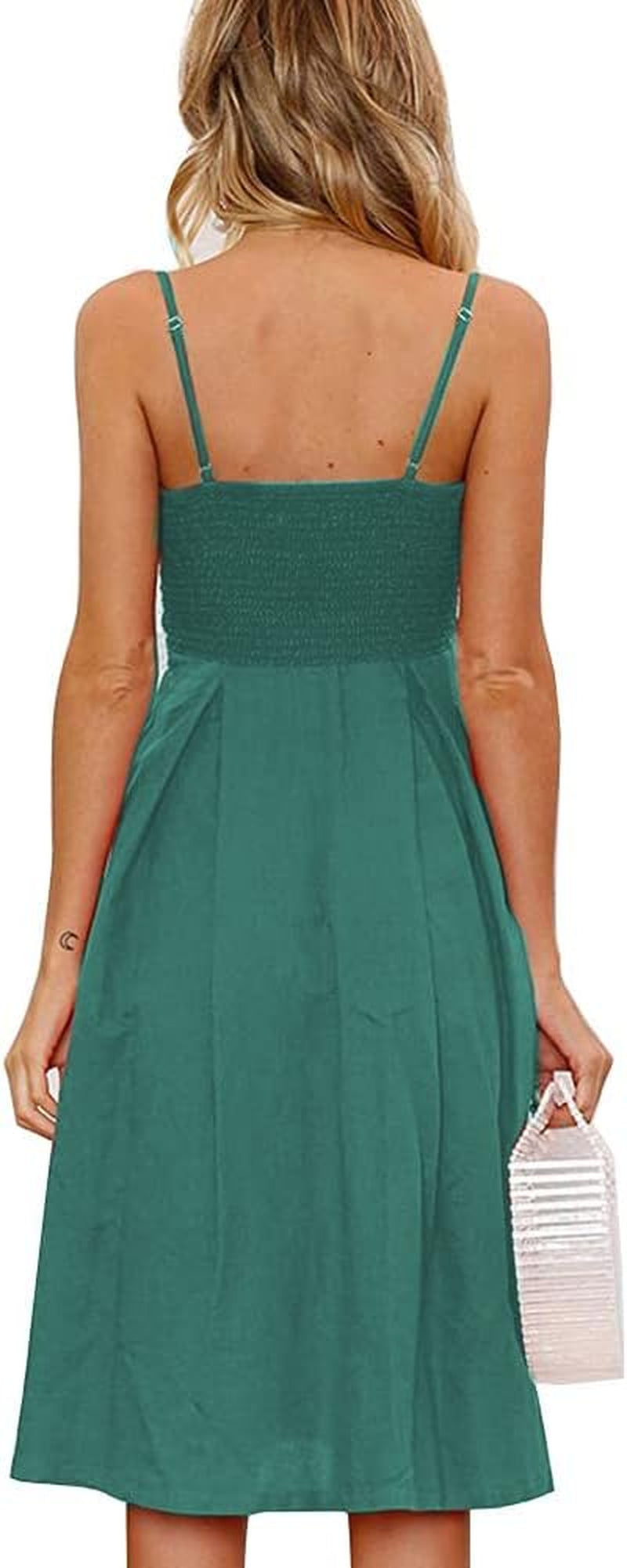 Womens Tie Front Button down A-Line Dresses Summer Spaghetti Strap Midi Dress Floral Prints