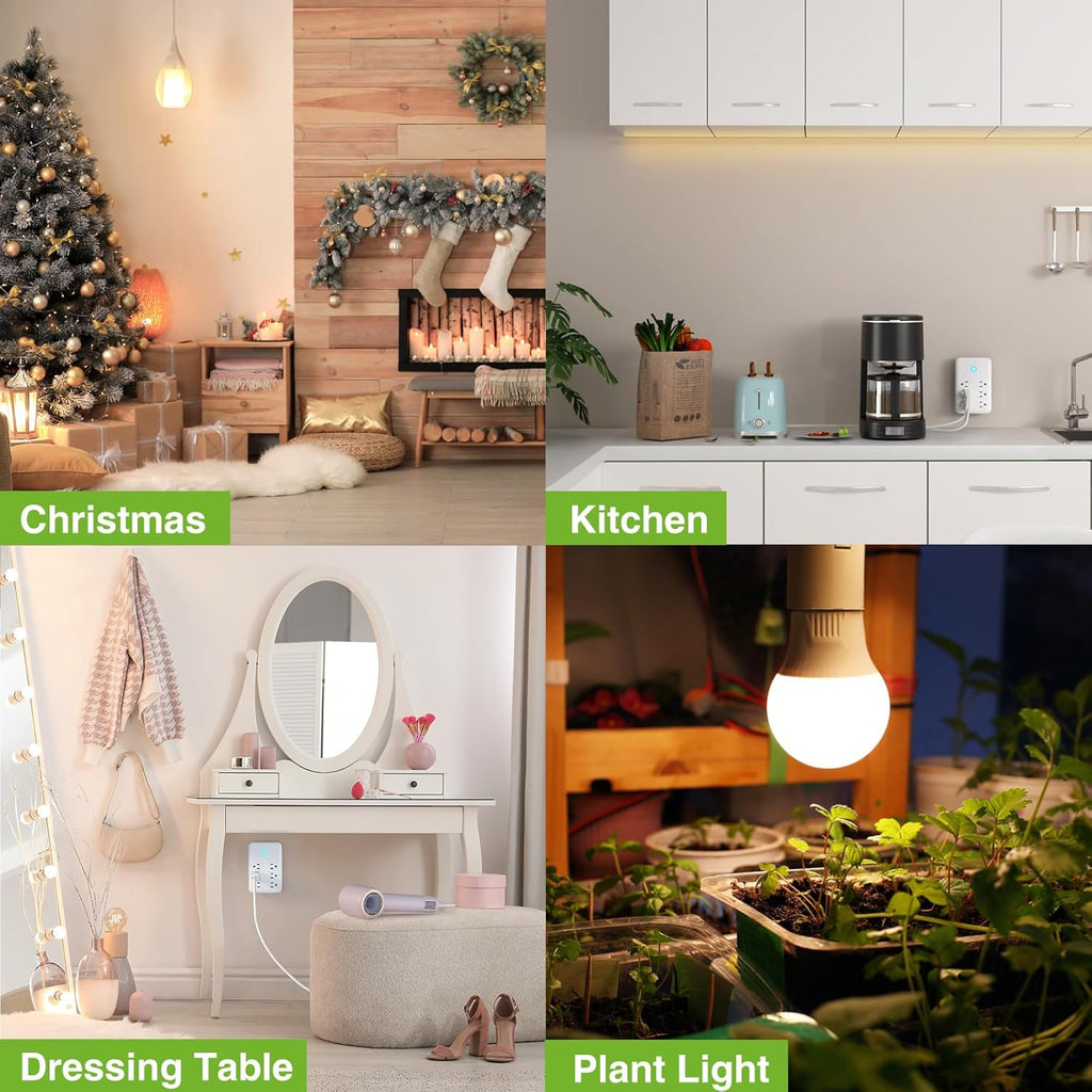 Plug Outlet Extender, Surge Protector with 3 Individually Controlled Smart Power Strips and 3 USB Ports, Works with Alexa & Google Home, 15A/1800W, White