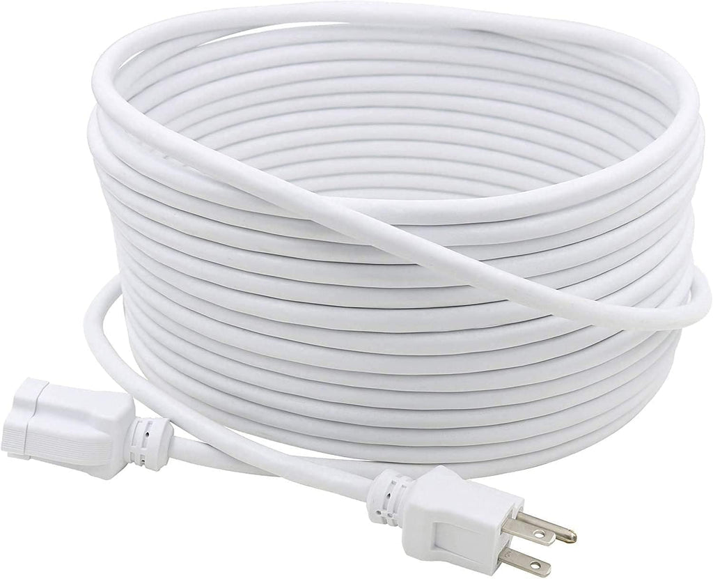 35 Ft Indoor/Outdoor Extension Cord 16/3 SJTW, White, Water & Weather Resistant, Flame Retardant, 3 Prong Grounded Plug, CP10207