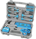 Tool Set, Blue Household Starter Set with Tool Box, Car Toolkit, Tools for Home Office Dorm Room Essentials, Easy to Carry and Store