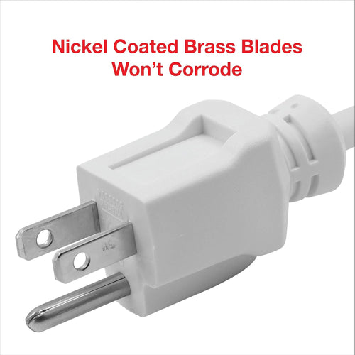 35 Ft Indoor/Outdoor Extension Cord 16/3 SJTW, White, Water & Weather Resistant, Flame Retardant, 3 Prong Grounded Plug, CP10207