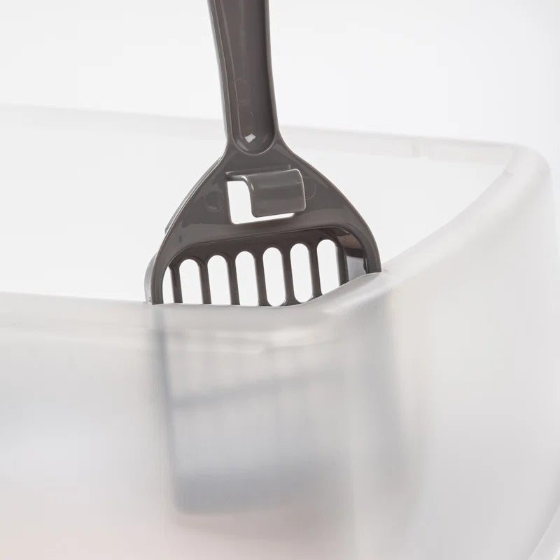 IRIS Open-Top Plastic Cat Litter Box with Shield with Scoop